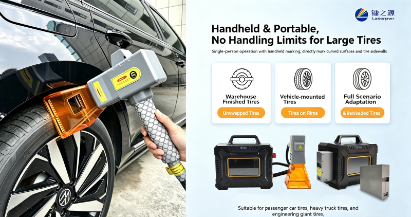 Tire-Specific Handheld Laser Marking Machine Redefining the Full-Process Tire Traceability Identification System(pic3) Handheld Laser Marker for Tires – Permanent & Traceable(pic3)